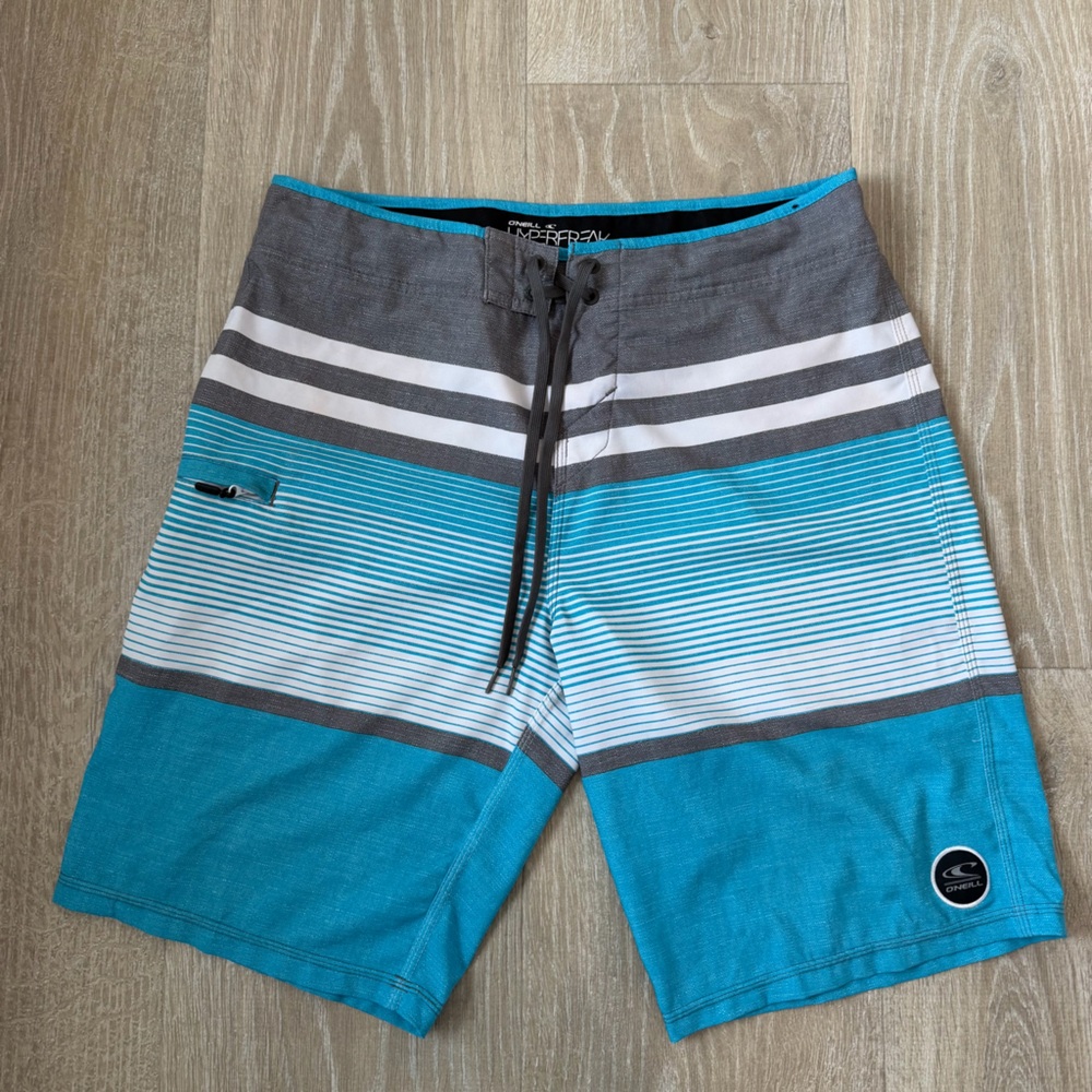 O'Neill Teal and Gray Board Shorts